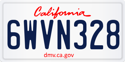 CA license plate 6WVN328