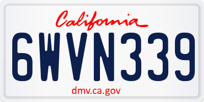 CA license plate 6WVN339