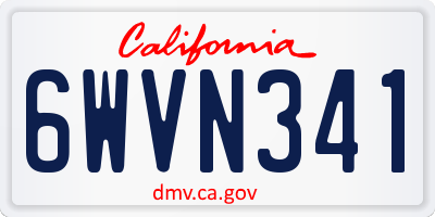CA license plate 6WVN341