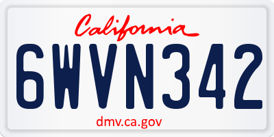 CA license plate 6WVN342