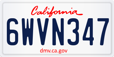 CA license plate 6WVN347