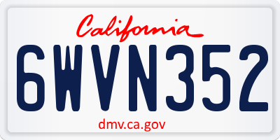 CA license plate 6WVN352