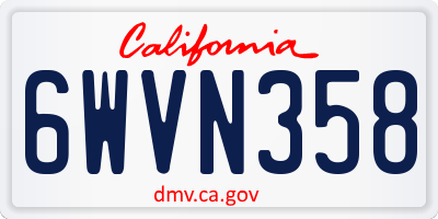 CA license plate 6WVN358