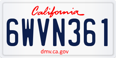 CA license plate 6WVN361
