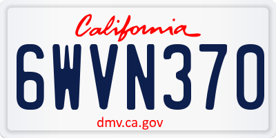 CA license plate 6WVN370