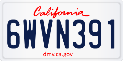 CA license plate 6WVN391