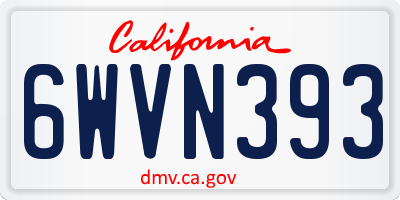 CA license plate 6WVN393