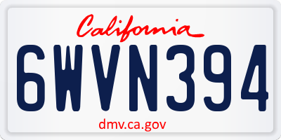 CA license plate 6WVN394