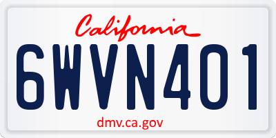 CA license plate 6WVN401