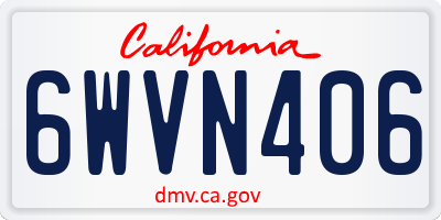 CA license plate 6WVN406