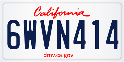CA license plate 6WVN414