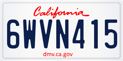 CA license plate 6WVN415
