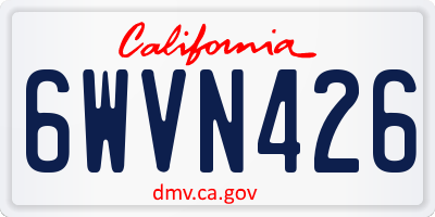 CA license plate 6WVN426