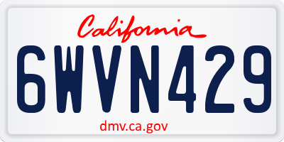 CA license plate 6WVN429