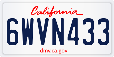 CA license plate 6WVN433