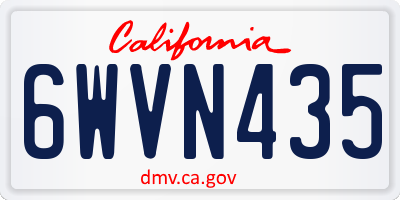 CA license plate 6WVN435