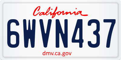 CA license plate 6WVN437