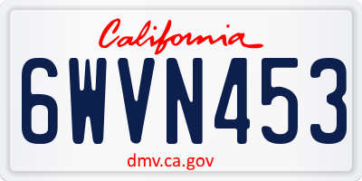 CA license plate 6WVN453