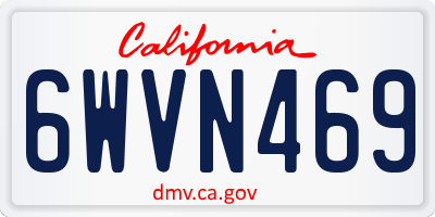 CA license plate 6WVN469