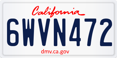CA license plate 6WVN472