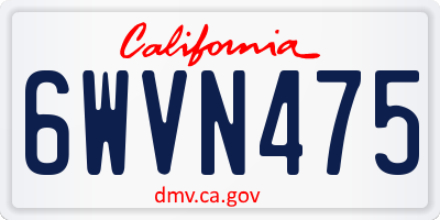 CA license plate 6WVN475