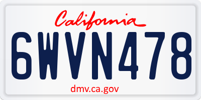 CA license plate 6WVN478