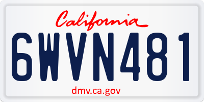CA license plate 6WVN481