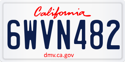 CA license plate 6WVN482