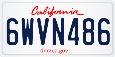 CA license plate 6WVN486