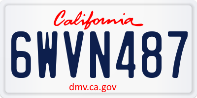 CA license plate 6WVN487