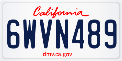 CA license plate 6WVN489