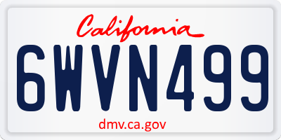 CA license plate 6WVN499