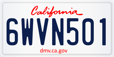 CA license plate 6WVN501