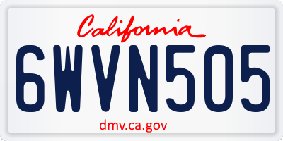 CA license plate 6WVN505