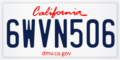 CA license plate 6WVN506