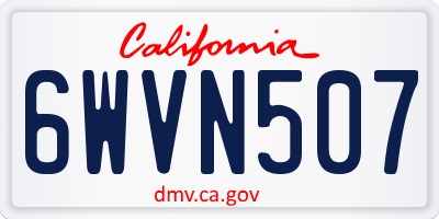 CA license plate 6WVN507