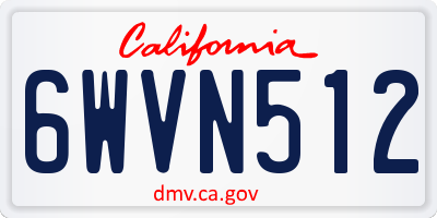 CA license plate 6WVN512