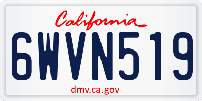CA license plate 6WVN519