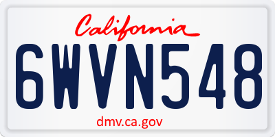 CA license plate 6WVN548