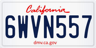 CA license plate 6WVN557