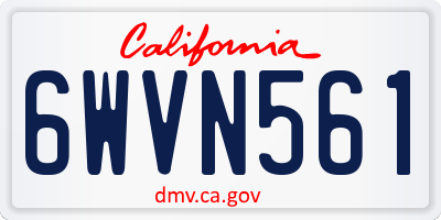CA license plate 6WVN561