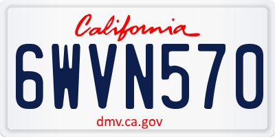 CA license plate 6WVN570