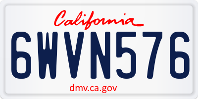 CA license plate 6WVN576
