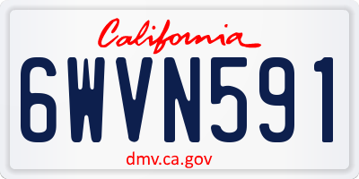 CA license plate 6WVN591