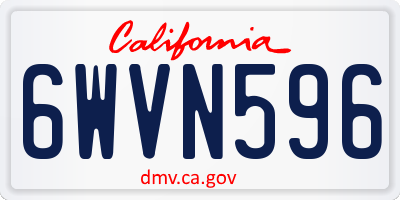 CA license plate 6WVN596