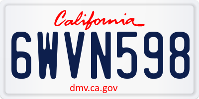 CA license plate 6WVN598