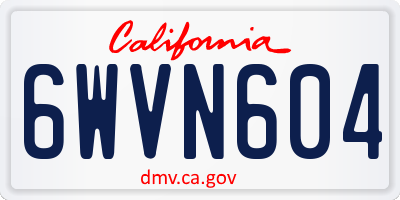 CA license plate 6WVN604