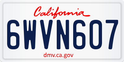 CA license plate 6WVN607