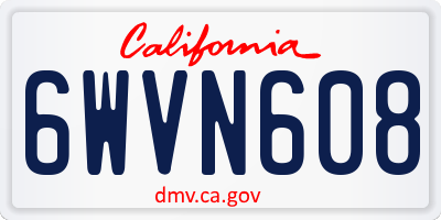 CA license plate 6WVN608