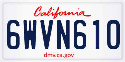 CA license plate 6WVN610